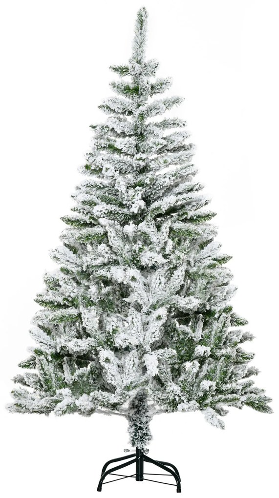 HOMCOM Árvore de Natal Artificial 150 cm com Neve Ignífugo com 358 Ram