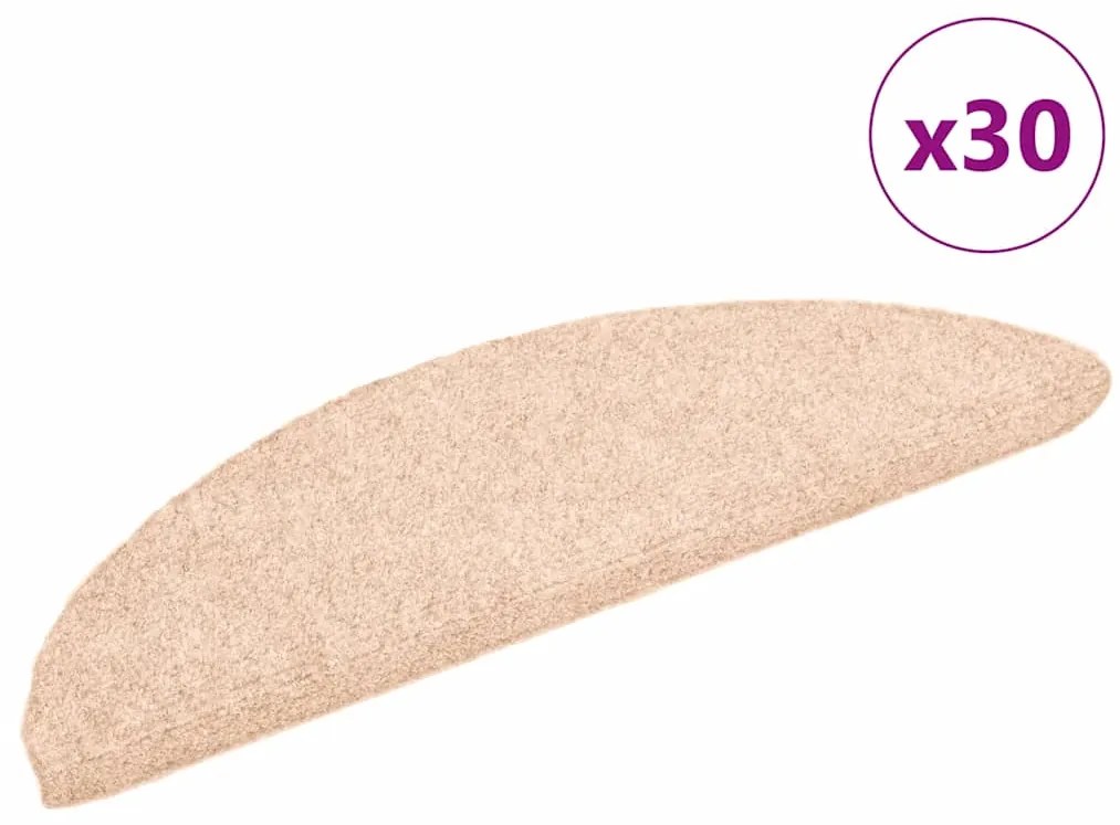 Tapetes de escada adesivos 30 pcs 56x17x3 cm creme