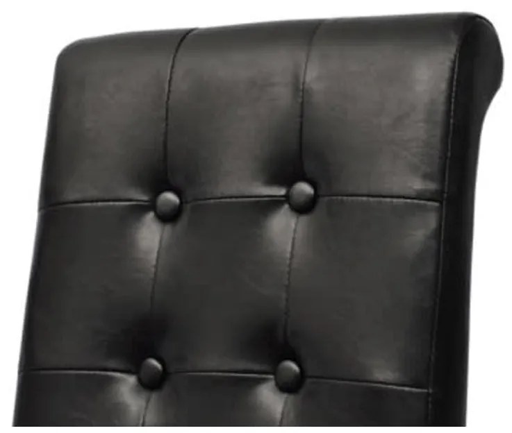 Cadeiras de jantar 2 pcs couro artificial preto