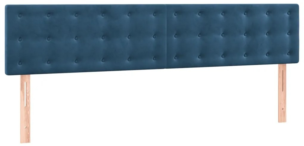 Cama com molas/colchão 180x200 cm veludo azul-escuro
