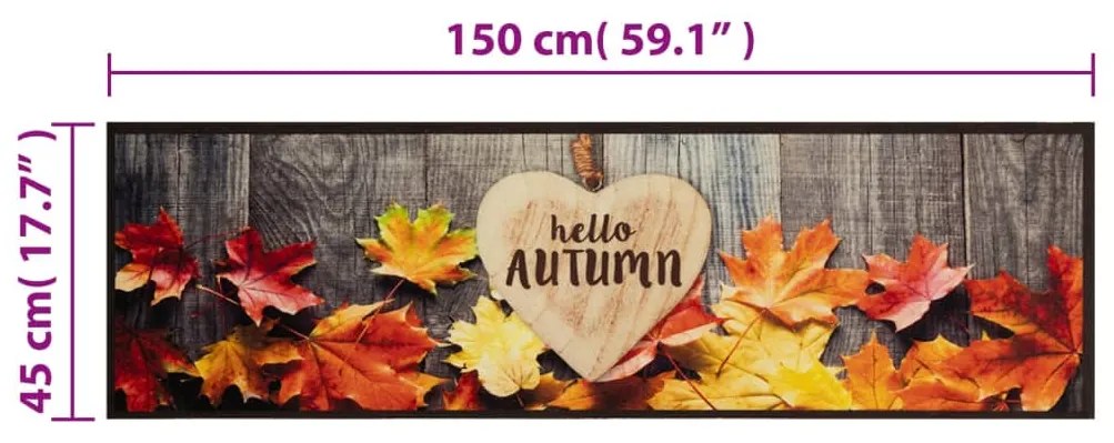 Tapete de cozinha lavável 45x150 cm veludo padrão autumn
