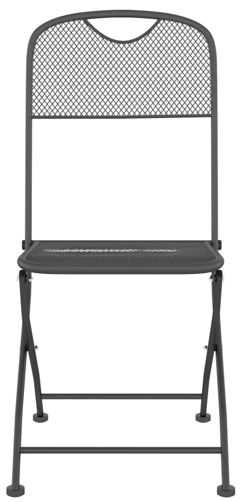 3 pcs conjunto de jantar para jardim rede de metal antracite