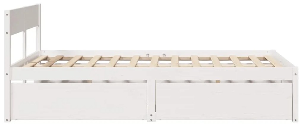 Cama sem colchão 120x190 cm madeira de pinho maciça branco
