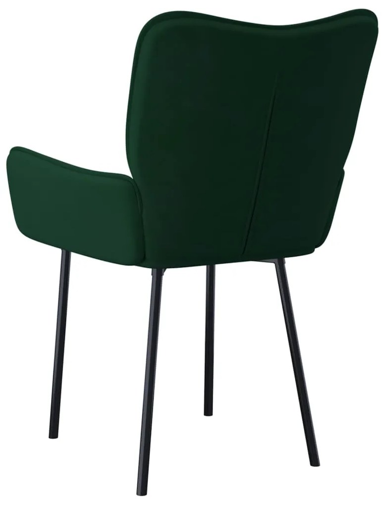 Cadeiras de jantar 2 pcs veludo verde-escuro