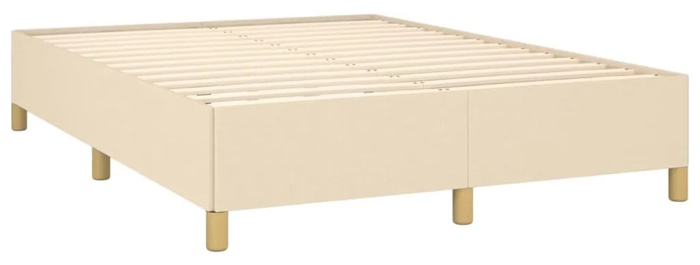 Estrutura de cama 140x190 cm tecido cor creme