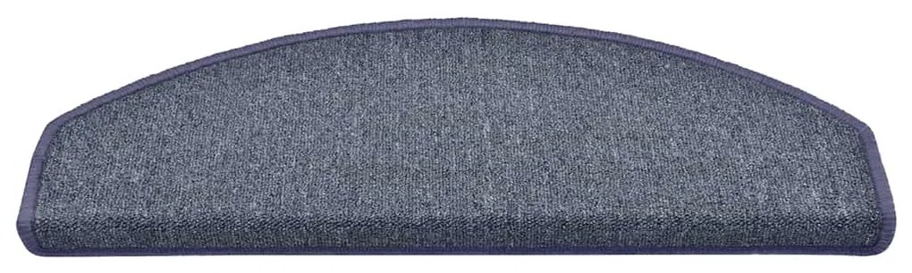 Tapetes de escada 30 pcs 65x24x4 cm cinzento escuro e azul