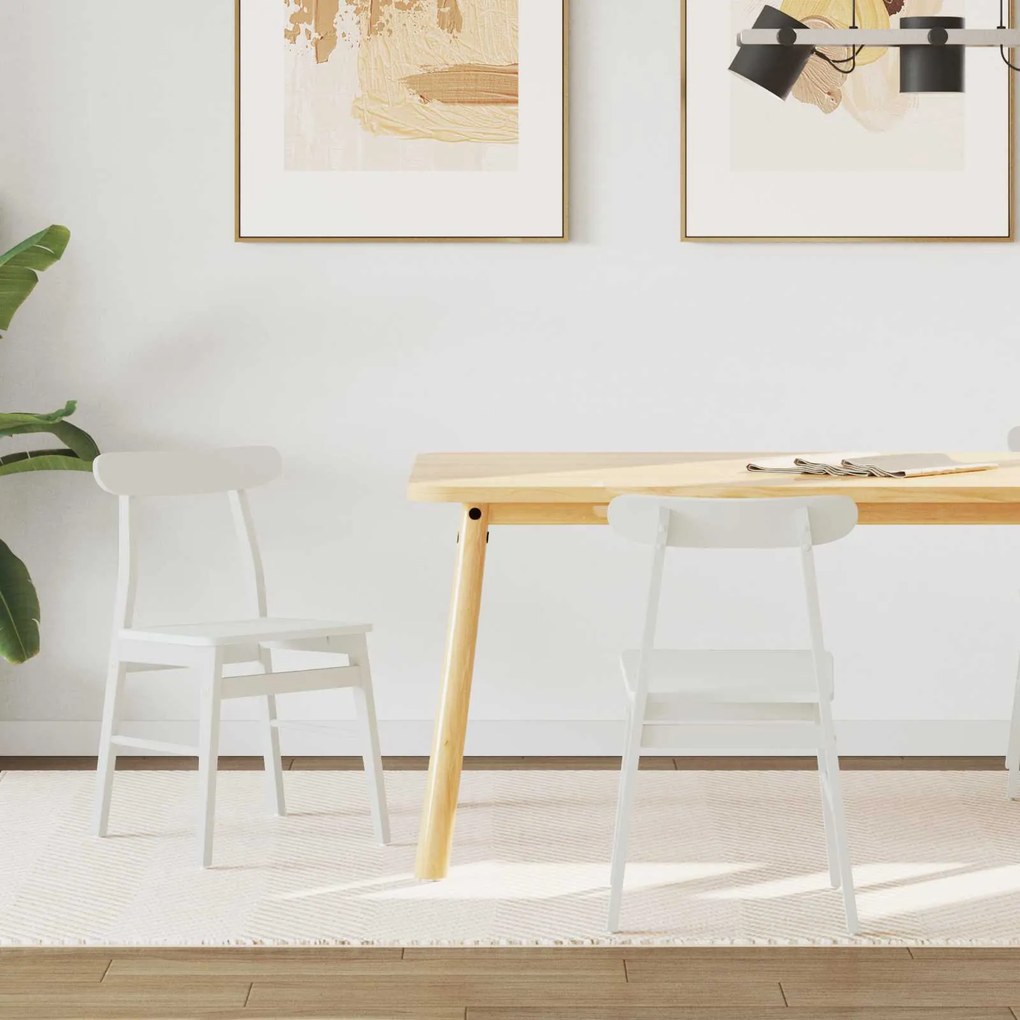 vidaXL Cadeira de jantar 2 pcs Branco 43 x 44,5 x 77 cm