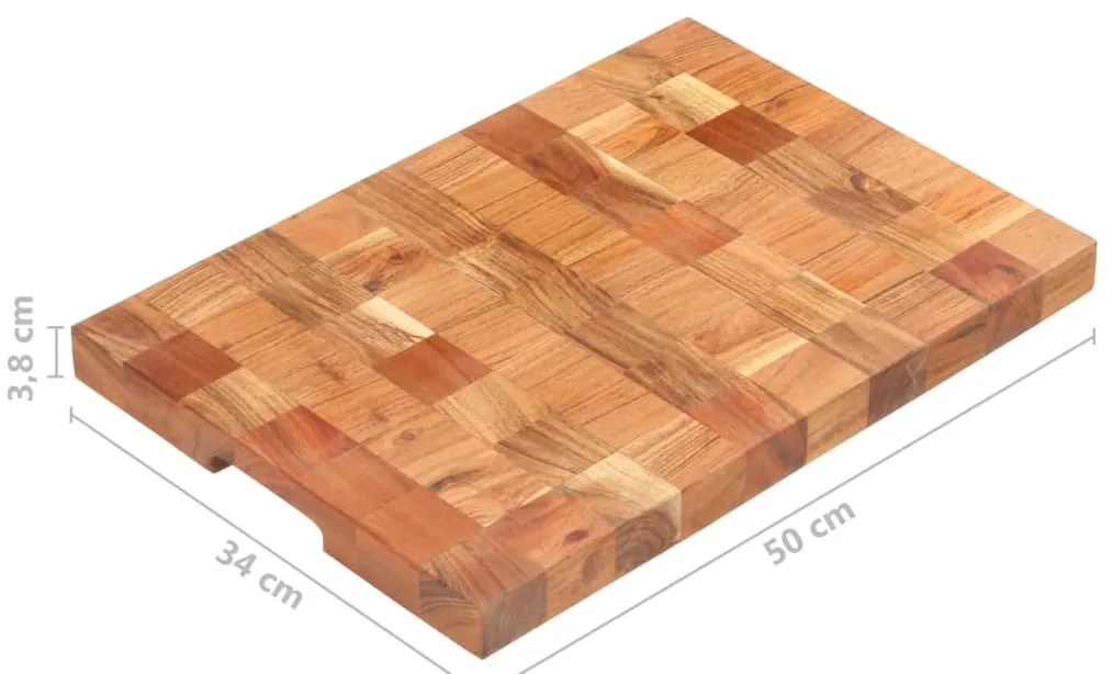 Tábua de cortar 50x34x3,8 cm madeira de acácia maciça