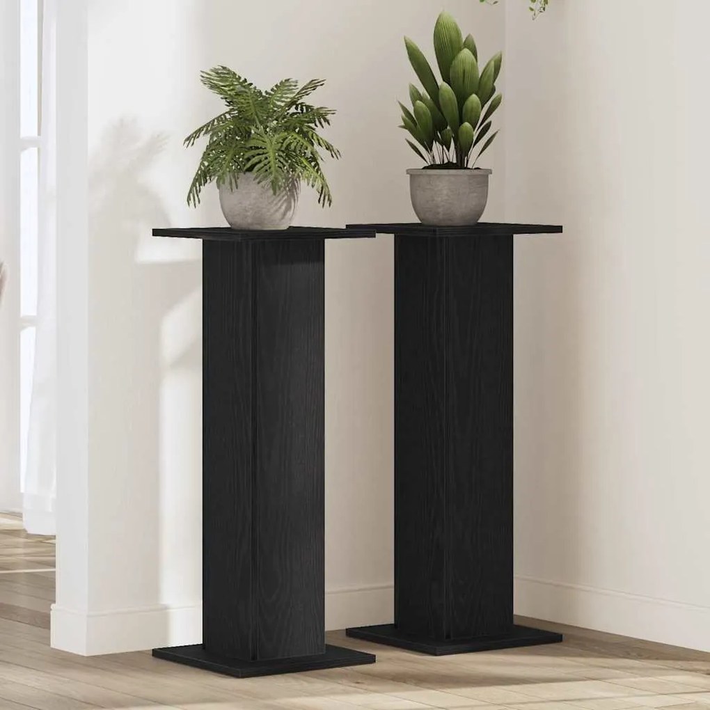 Suporte para Plantas vidaXL 2 pcs Carvalho Preto 30x30x80 cm Madeira d
