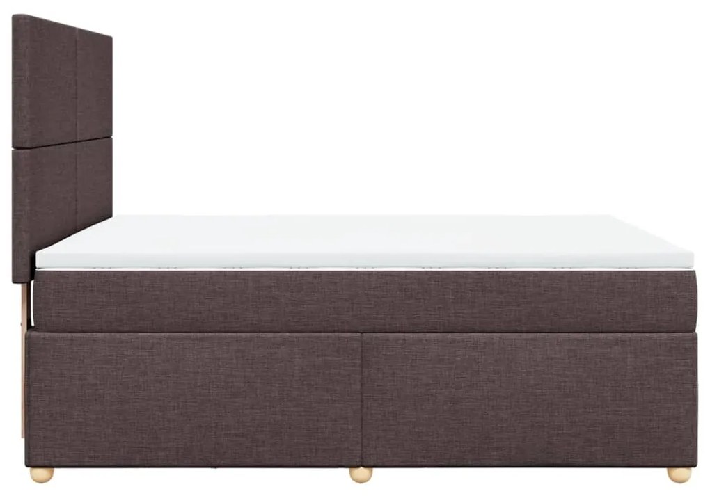 Cama com molas/colchão 160x200 cm tecido castanho-escuro