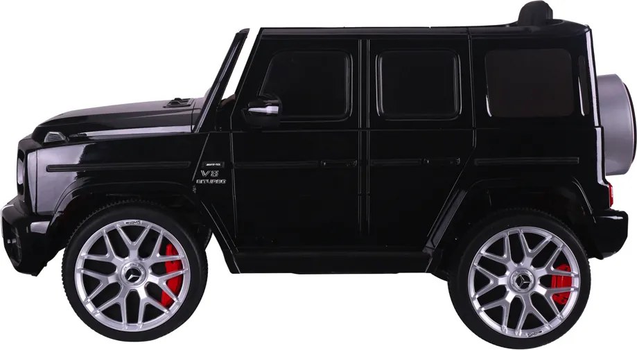 Carro elétrico para crianças Mercedes G63 12V pneus de borracha, banco em pele Preta