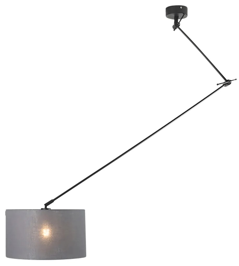 LED Candeeiro de suspensão inteligente preto com cúpula cinzento escuro 35 cm incl. Wifi A60 - Blitz Moderno