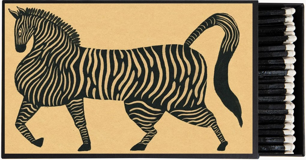 Caixa de fósforos de design Zebra