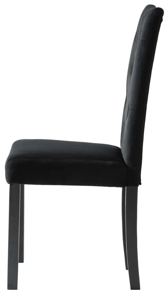 Cadeiras de jantar 4 pcs veludo preto
