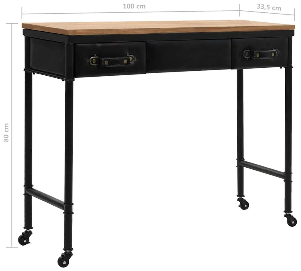 Mesa consola em MDF e madeira de abeto 100x33,5x80 cm