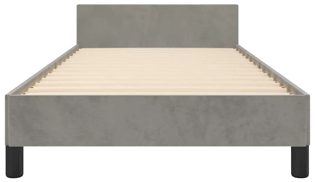 Estrutura de cama sem colchão 90x200 cm veludo cinzento-claro
