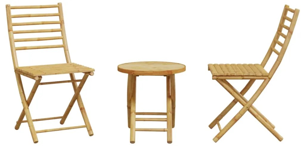 3 pcs conjunto de bistrô em bambu