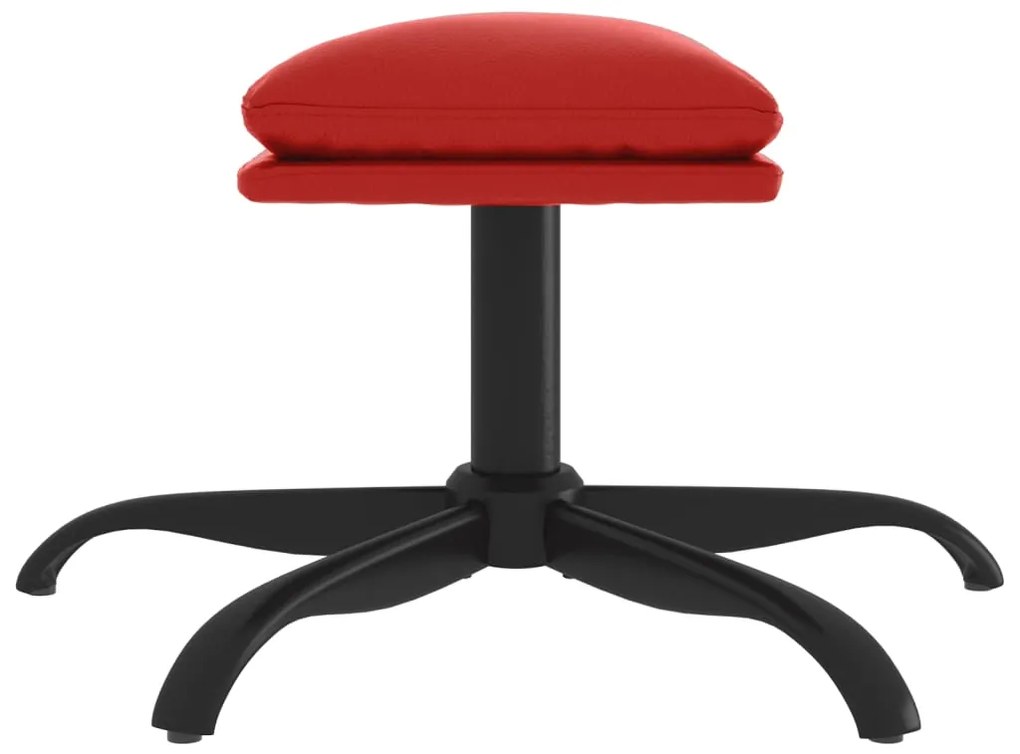 Apoio de pés 60x60x36 couro artificial vermelho tinto