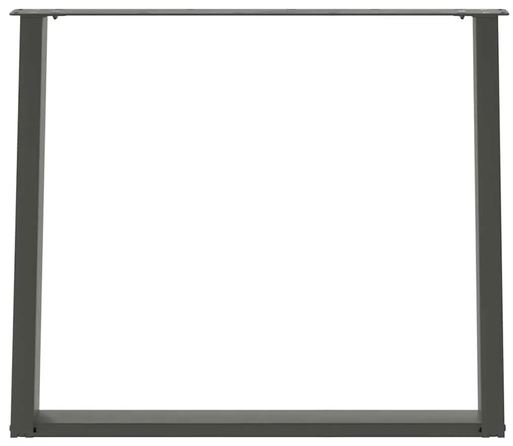 Pés para mesa de jantar em formato de U, 2 peças, antracite, 100x(72-7