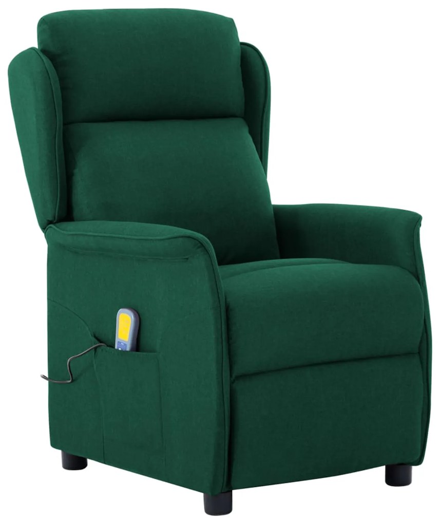 Cadeira de Massagem Verde Escuro em Tecido