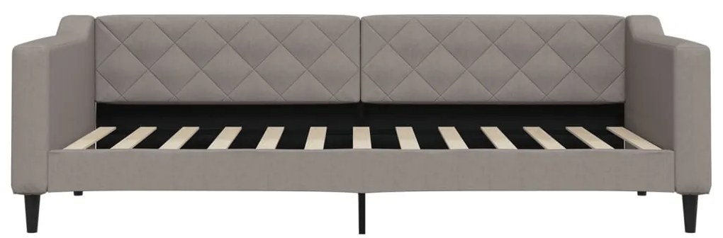 Sofá-cama 90x200 cm tecido cinzento-acastanhado