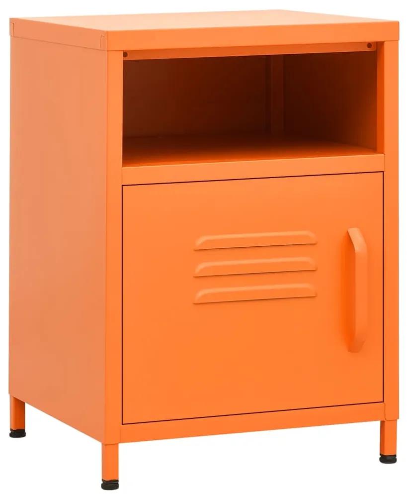 Mesa de cabeceira 35x35x51 cm aço laranja