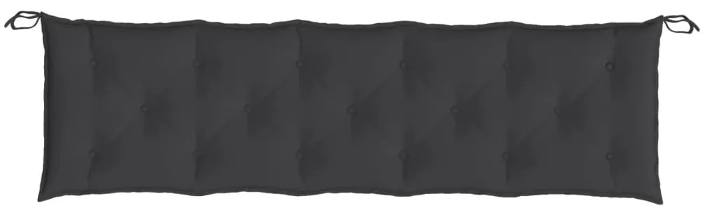 Almofadão p/ banco de jardim 180x50x7 cm tecido oxford preto