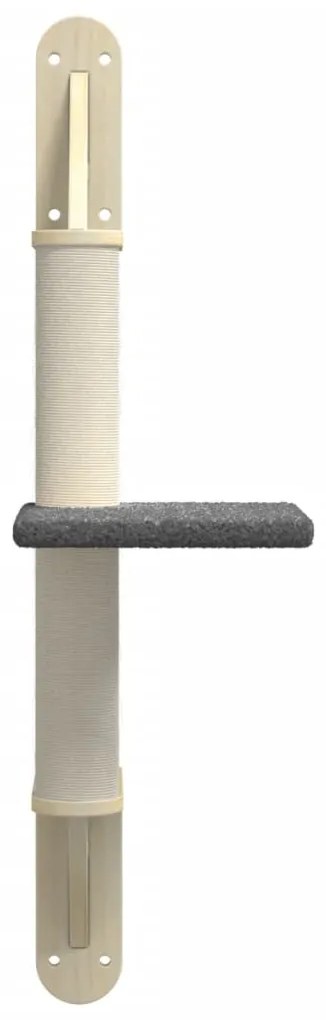Árvore parede p/ gatos c/ poste arranhador 85,5 cm cinza-escuro