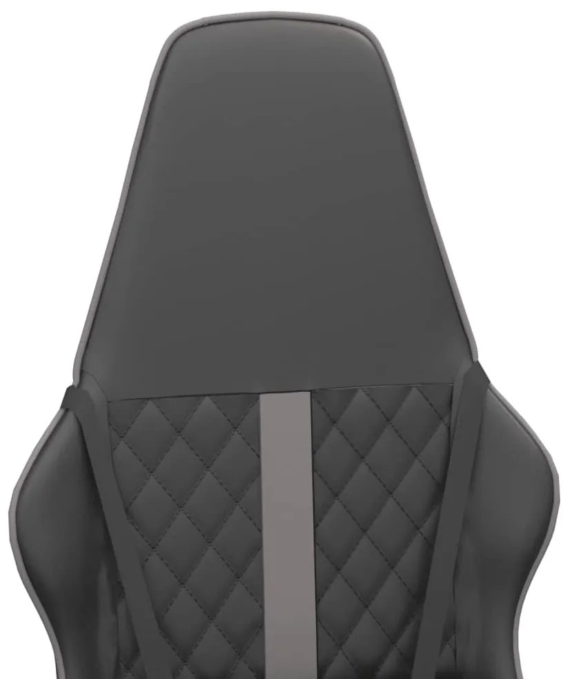 Cadeira gaming massagens couro artificial preto e cinzento