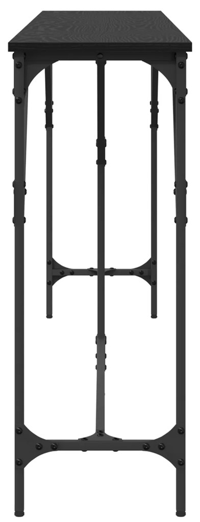 Mesa Console Carvalho Preto 200x29x75 cm Madeira Derivada