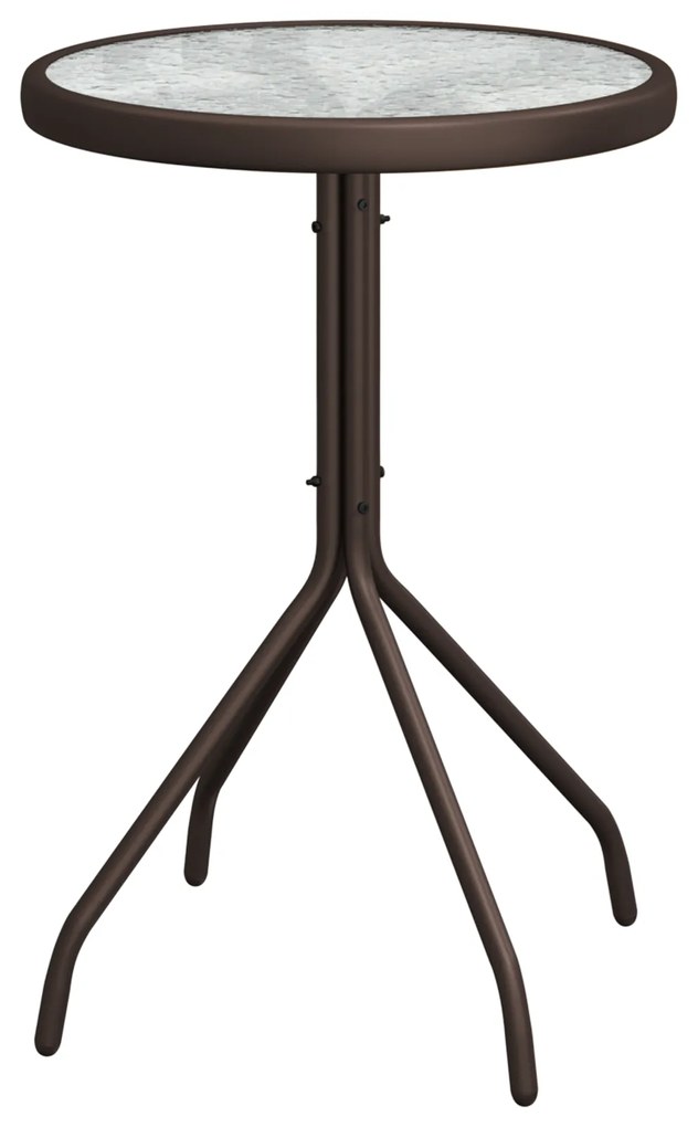 Conjunto de Bistro de Jardim de 3 Peças Marrom Textilene e Aço