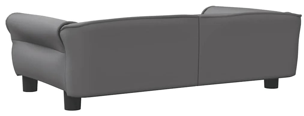 Cama para cães 95x55x30 cm couro artificial cinzento