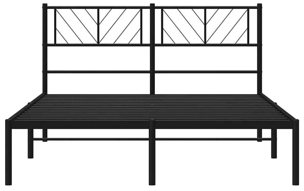 Estrutura de cama com cabeceira 135x190 cm metal preto