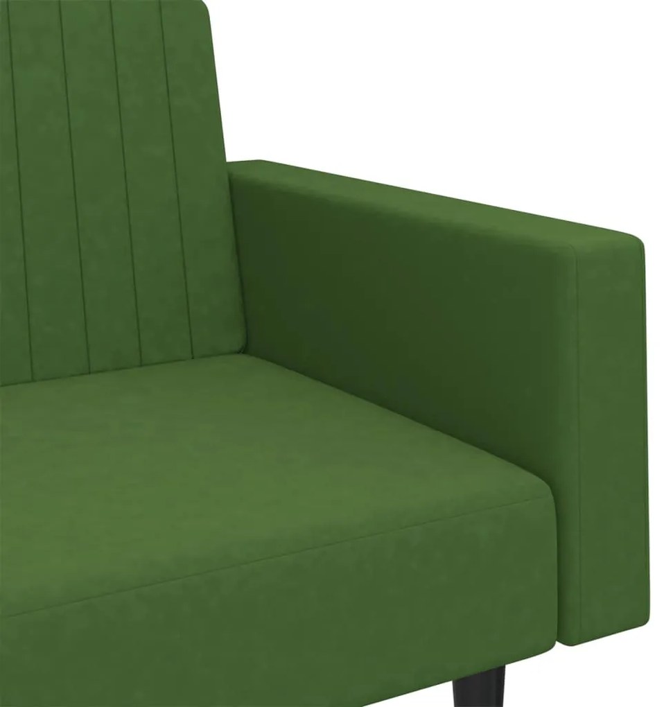 Sofá-cama de 2 lugares veludo verde-escuro