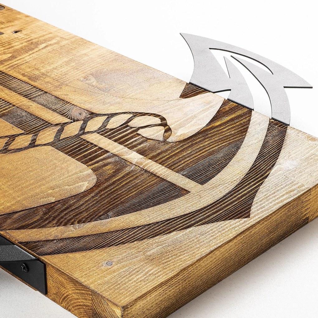 Acessório Decorativo de Parede Ancora – Nogueira e Preto – 41 x 58 cm