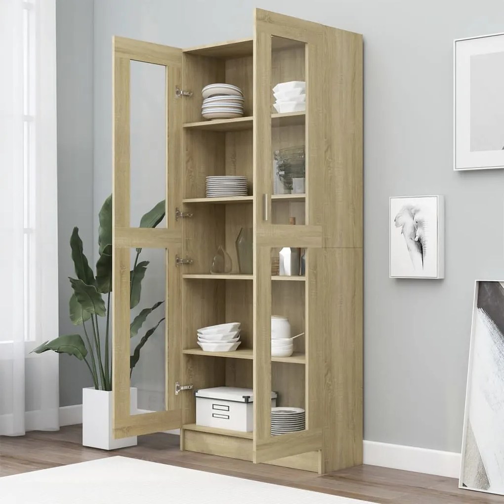 Vitrine Real de 185 cm - Carvalho - Design Moderno