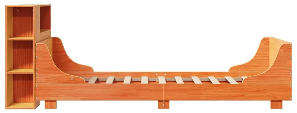 Cama sem colchão 90x200 cm pinho maciço castanho-mel