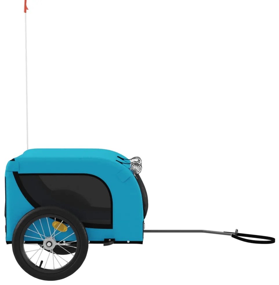 Reboque de bicicleta p/ animais tecido oxford/ferro azul/preto