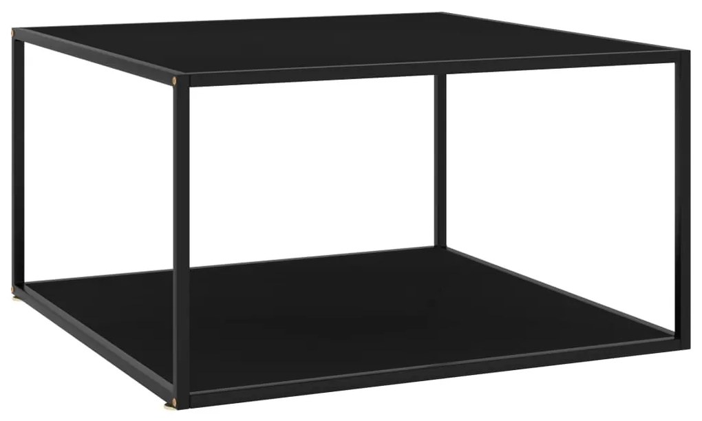 vidaXL Mesa de centro 90x90x50 cm preto com vidro preto
