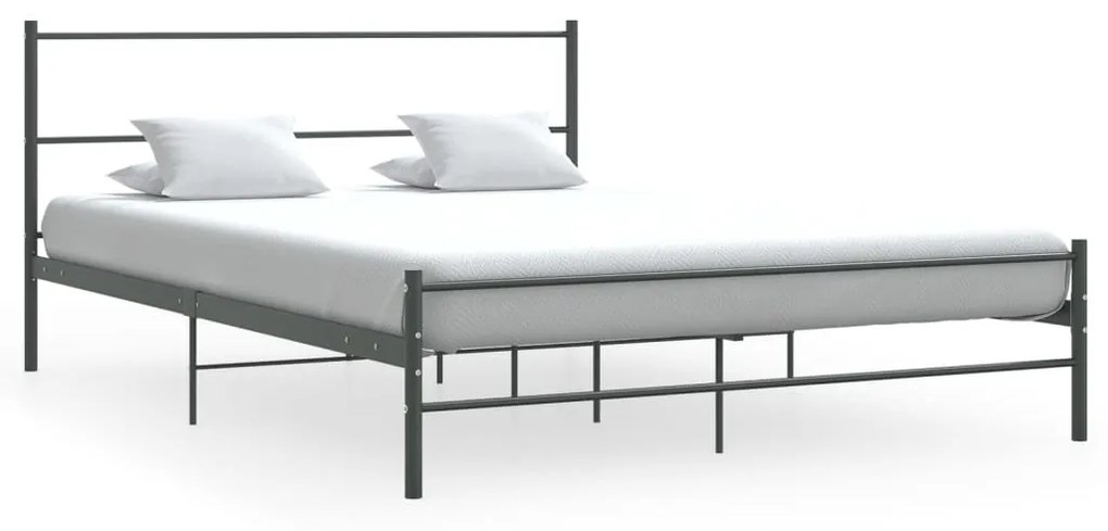 vidaXL Estrutura de cama sem colchão 140x200 cm metal cinzento