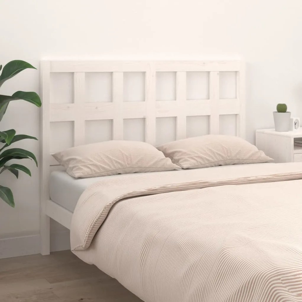 Cabeceira de cama 205,5x4x100 cm madeira de pinho maciça branco