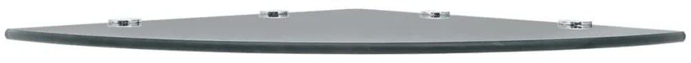 Prateleiras canto 2 pcs suportes cromados 45x45cm vidro preto