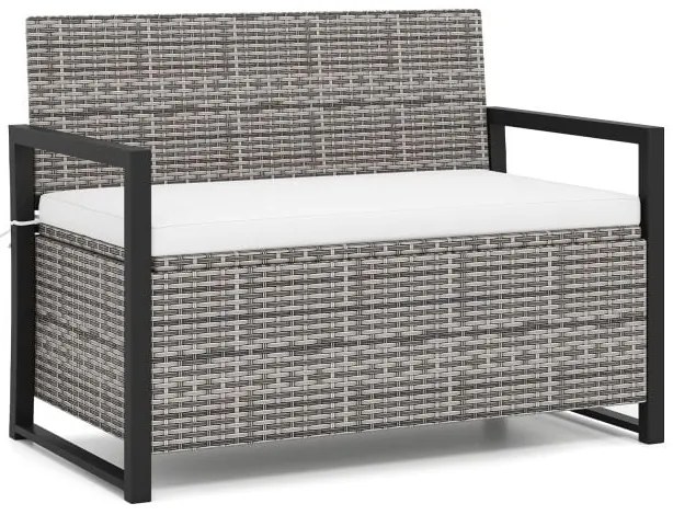 Conjunto de mesa de piquenique de madeira de acácia para 6 pessoas com 3 assentos