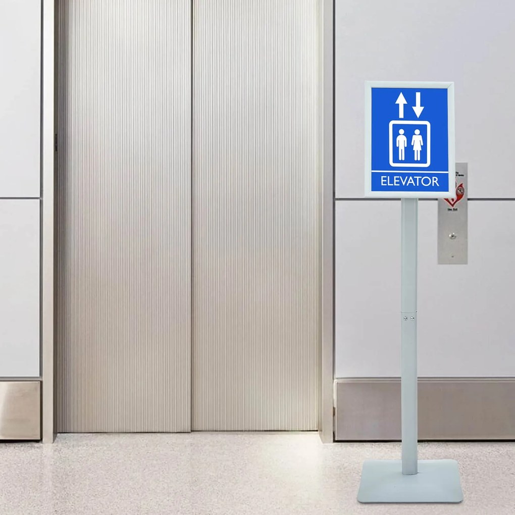 vidaXL Suporte de Pôster Pedestal Prateado 32 x 27 x 119 cm