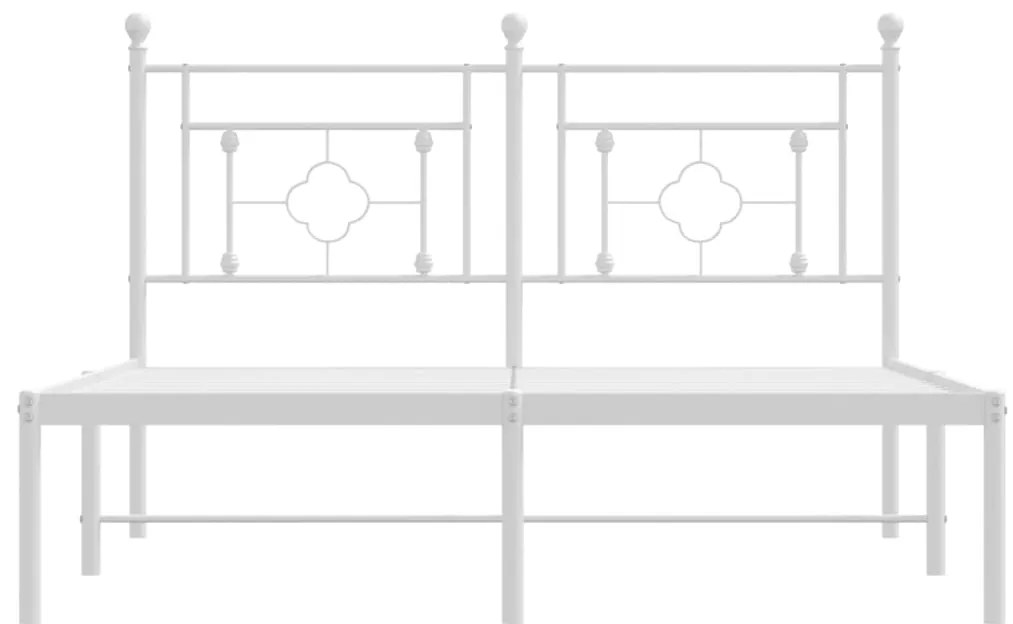 Estrutura de cama com cabeceira 140x200 cm metal branco
