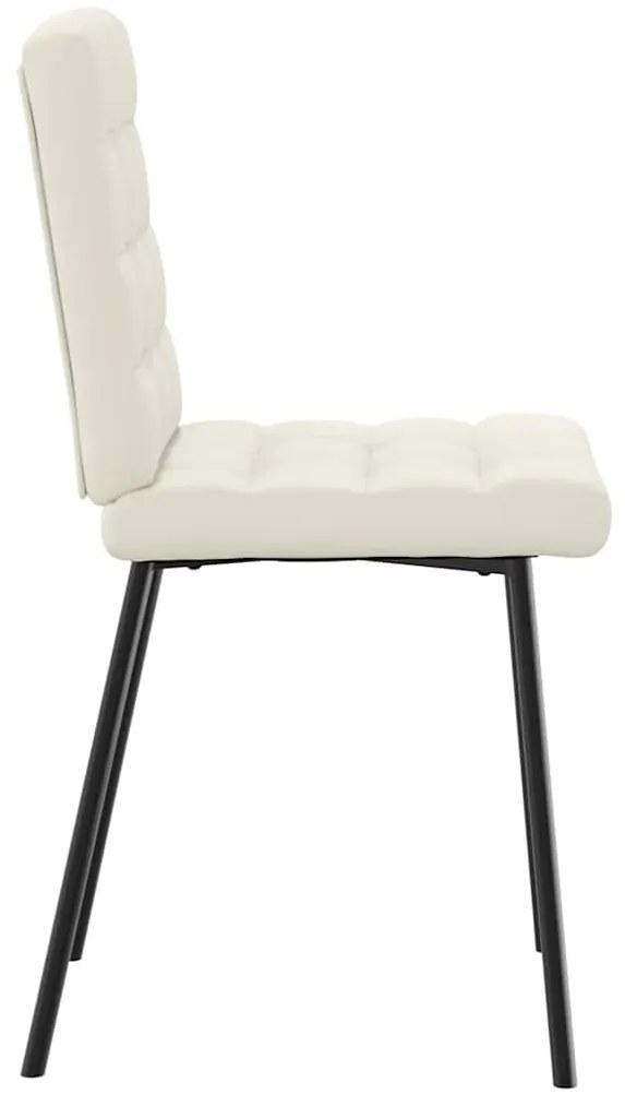 Cadeiras de jantar 2 pcs veludo cor creme
