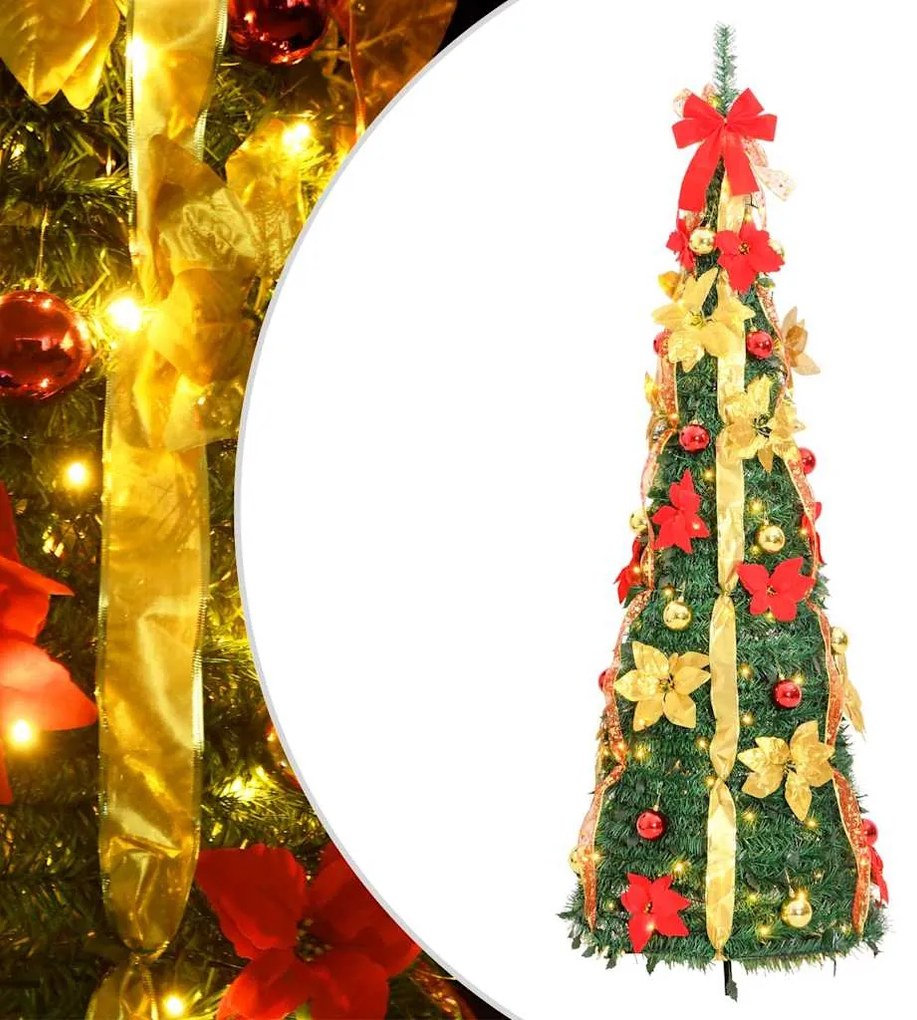 vidaXL Árvore de Natal artificial pop-up c/ 150 luzes LED 180 cm verde