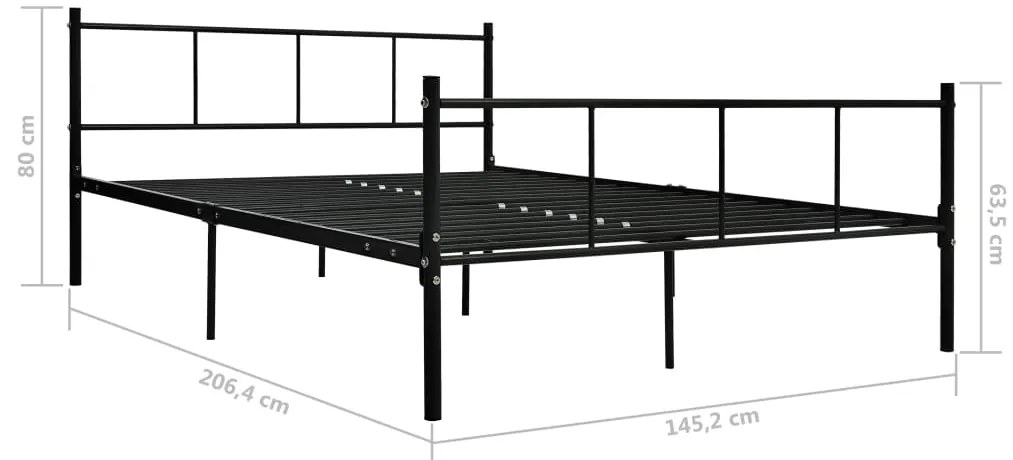 Estrutura de cama 140x200 cm metal preto