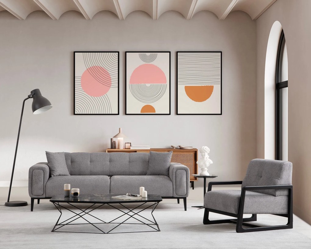 Cadeirão Athena – Cinzento Claro – 67x80x77 cm