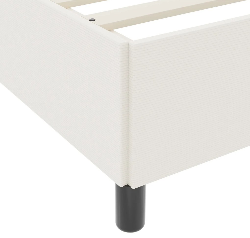 Cama vidaXL Creme 90x200 cm em Tecido Corduroy